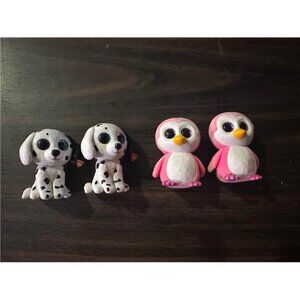 lot of 4 TY mini boos series Fetch the Dalmation Dog & Glider The Penguin Srs 3